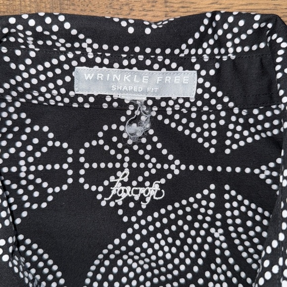 WRINKLE FREE Elegant Black and White Women's Top - Picture 6 of 7